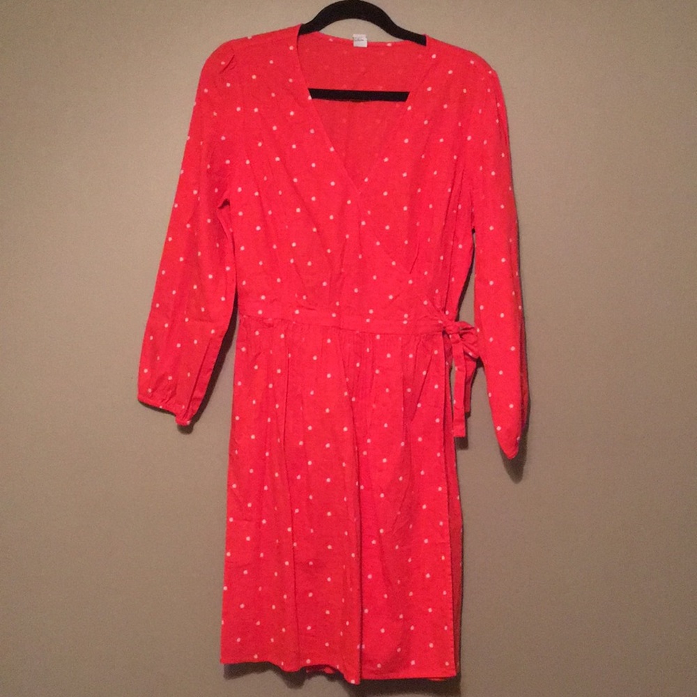 NWOT Floral Linen Wrap Dress